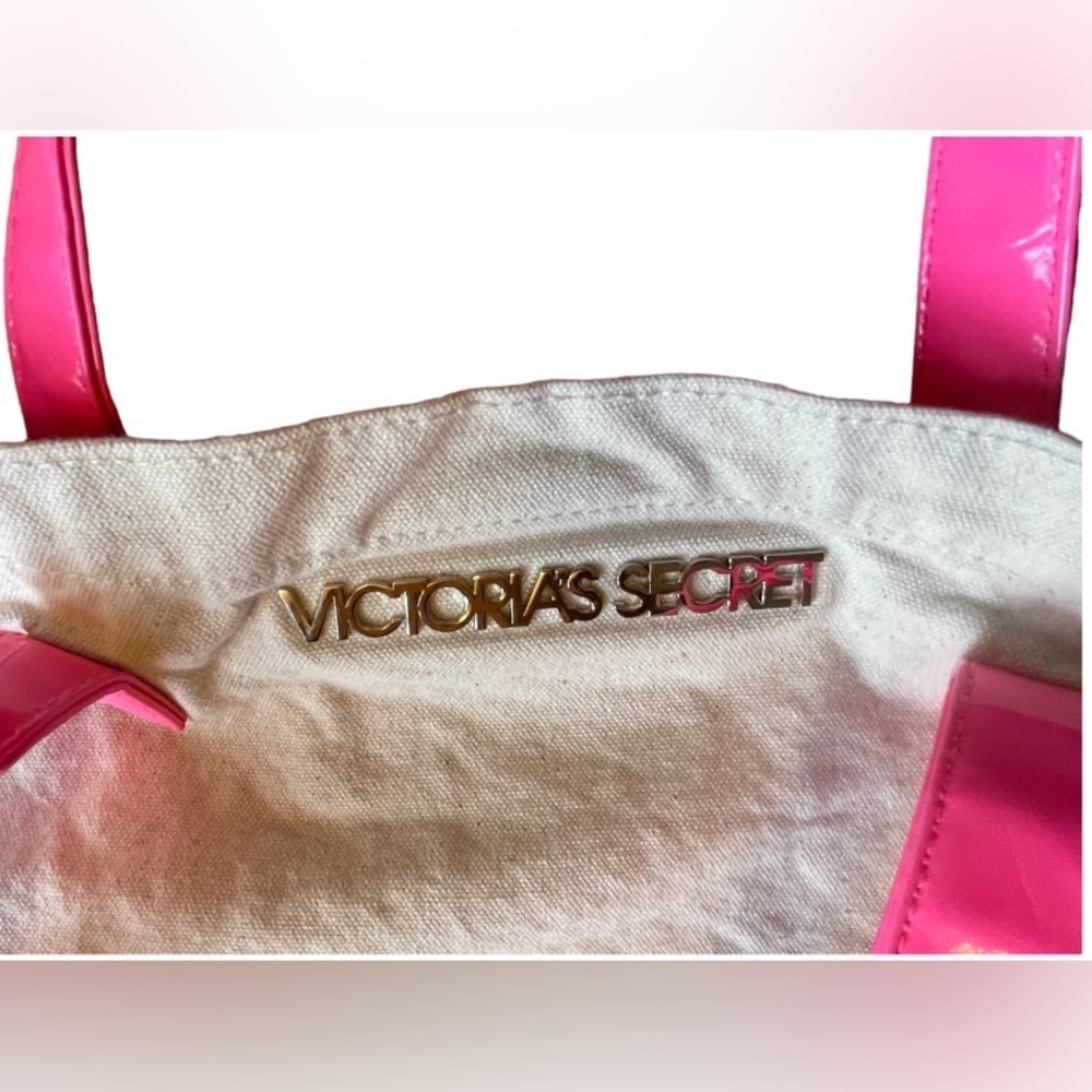 Victoria Secret canvas and vinyl pink over shoulder causal bag - Picture 3 of 7